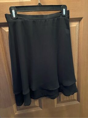 Women’s Black Layered A-Line Skirt, size 10 petite